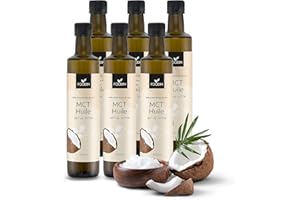 FOODIN MCT Huile 3000 ml (6 x 500 ml) 100% huile de noix de coco, triglycérides à chaîne moyenne (MCT), fabriquée à partir de noix de coco produite, 100% sans gluten et végétalienne, idéale pour les