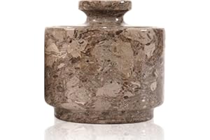 MARBLOUS KRAFTS Salière en marbre de 7,6 x 7,6 cm avec couvercle, pot à herbes et bol à bonbons pour comptoir de cuisine moderne, récipient décoratif (océanique)