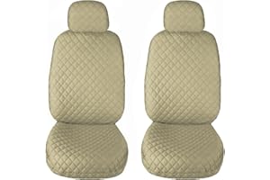Susy Shop Housses de siège de voiture universelles, avant et arrière, compatibilité universelle montage simple (paire avant, beige)