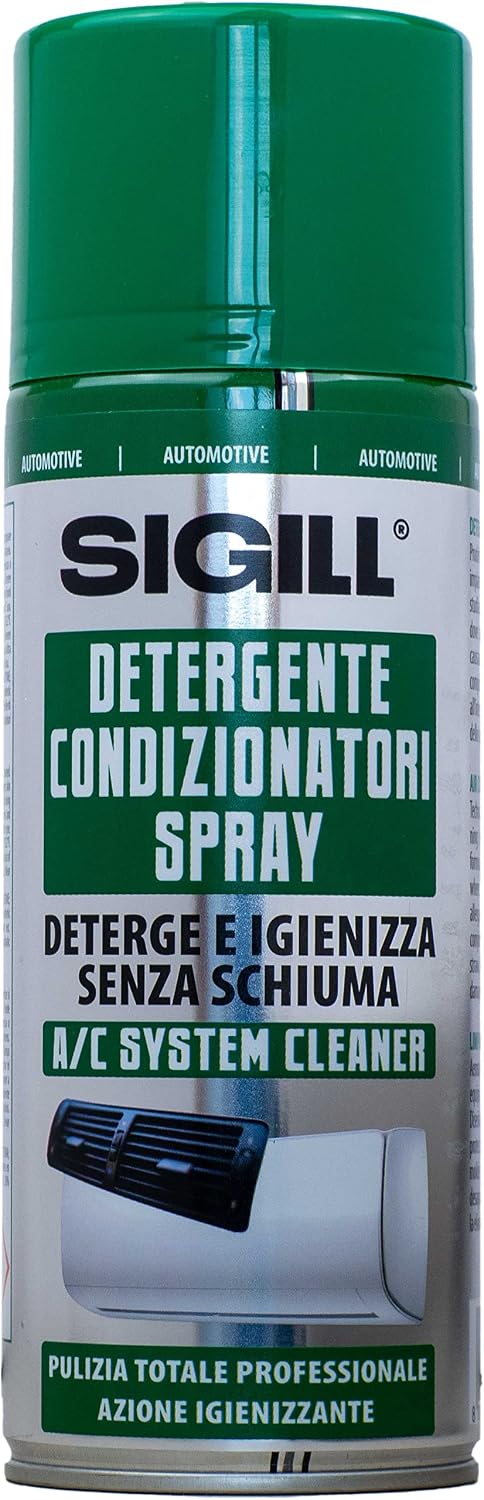SIGILL, Detergente Condizionatori Spray, Igienizzate che Elimina gli Odori in Aerosol, Ideato per gli Impianti di Aria Condizionata di Case e Autovetture, Made in Italy, Bombola 400 ml