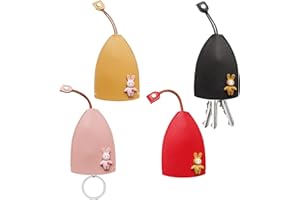CaiTang Custodia Chiavi, Portachiavi per Auto, Portachiavi Estraibile per Chiavi dell'auto, 4 Pezzi in Pelle PU per Chiavi Auto e Creative, Come Regalo di Natale, Regalo di Pasqua