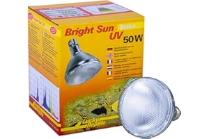 Lucky Reptile Bright UV Desert - Lampada a Vapori Metallici 50W E27 per Terrario - Spettro Luce Diurna, Termica, Raggi UVA e UVB - per Rettili da Deserto
