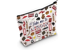 WZMPA Borsa da viaggio con cerniera a tema Inghilterra Londra, regalo da viaggio con scritta "Take Me To London", Prendi Londra, Vestibilità