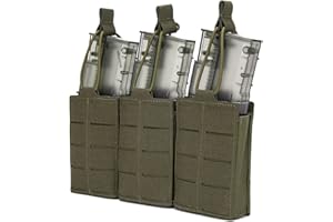‎TWINFALCONS Tácticas Bolsa de Revista Triple,Porta Cargador de Open-Top Liberación Rápida Mag Bag Con Corte Láser MOLLE para M4 M16 AK G36 Rifle y Pistola