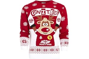 SS7 Boys Christmas Jumper Red United, Children Age 7 to 13 Years