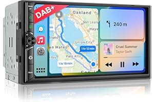 BOUWOIMA DAB+ Autoradio Android Doppel Din Radio mit Wireless Carplay Wireless Android Auto mit Bildschirm, 8 Core 4G+64G 7 Zoll Car Play Auto Radio 2Din Touch Display mit Navi, Bluetooth, GPS, WiFi, AM/FM/RDS