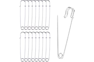 AURORALI 20 pines de seguridad grandes, 3.15 pulgadas, pines de seguridad grandes, pines de manta fuertes, soporte de tejer para manualidades, joyas, uso doméstico