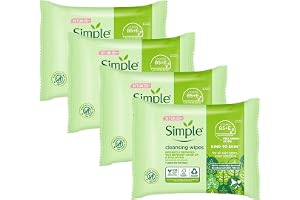 Simple Sensitive Skin Expert ansiktsservetter, hudvänliga, vattentäta, mascaraborttagare, ännu mjukare, 25 stycken (4 stycken)
