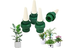 MKNZOME Irrigation Goutte a Goutte Bouteille, 4 Pièces Arrosage Goutte à Goutte en Céramique Arroseur Automatique Plantes Système D'Irrigation Automatique pour Jardin Maison Intérieur Extérieur