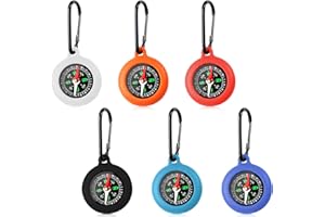 FULHANY 6 Piezas Brujulas De Orientacion,Brujula NiñOsm,Llaveros NiñOs,Adecuado para Senderismo Al Aire Libre Camping