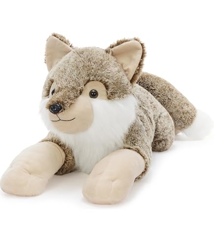 Wild Republic – Peluche Géante Loup Floppies – 76 Cm – Fait Main, Ultra Doux, Design Réaliste