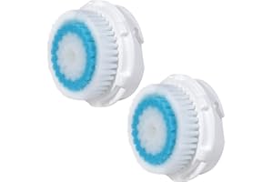 2 x têtes pour brosse E-Cron. Compatible Rechange pour Clarisonic nettoyage facial pour la peau en profondeur des pores, Mia 1, 2, 3 (Aria), Smart Profile, Alpha Fit, Plus, Sonic Radiance