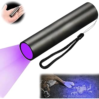 WISKA UV Torch Light - Rechargeable LED Ultraviolet Torch with 395 NM, Black Light UV for Dog Urine Detection, Fluorescent Detection, and Resin Curing
