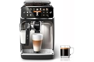 Philips 5400 Series W pełni automatyczny Ekspres do Kawy – Spieniacz LatteGo, 12 Rodzajów Napojów, Intuicyjny Wyświetlacz, 4 Profile Użytkownika, Filtr AquaClean w zestawie, Kolor Chrom (EP5447/90)