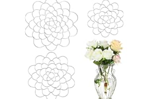LUMOOM Lot de 3 supports de tige pour sauve-fleurs, bouquet de fleurs, arrangements floraux DIY, grille en acier inoxydable pour vase, bouquet et grenouille (argenté)