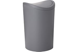 TATAY Cestino Bagno con Coperchio Basculante | Design Compatto e Moderno | Plastica Resistente e Facile da Pulire | Prodotto in Spagna con Capacità 6L | 19 x 19 x 28 cm – Grigio