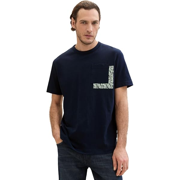 TOM TAILOR Herren T-Shirt Mit Brusttasche – Bequemes Basic Im Regular Fit, Aus Nachhaltiger Baumwolle