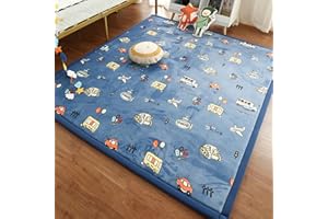 Single tree forest Tappeto Morbido per Bambini, 2,5 cm più Spesso Coperta strisciante, Tappeto Camera da Letto Bambini, Tappeto del Soggiorno-Bus-150 * 200cm