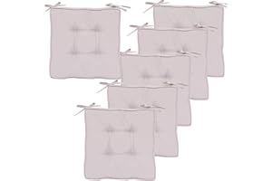 RACE LEAF Garden Chair Cushions,Chair Pads,Seat Pads for Dining Chairs,Cover Indoor Outdoor Seat Pad Cushions,for Your Living Room, Patio,Car,And More (square Pack of 6, beige)