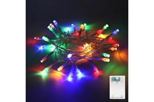 A.BIGWHALE LED Lichterkette Batterie-30 LED Bunt Lichterketten mit 6H Timer, Lichterketten für Innen, Weihnachten, Schlafzimmer, Party, Hochzeit