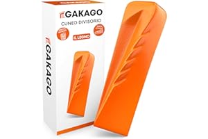 Gakago Cuneo spaccalegna - Potente cuneo spaccalegna rotante con forte azione spaccante - Cuneo spaccalegna forgiato in acciaio massiccio in colore segnale e ampia superficie d'impatto