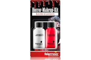 feiermeier® Horror-Makeup-Set Best. aus Kunst-Blut 29,5ml & Latexmilch 29,5ml Wunde, Zombie, Halloween