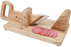Todeco - Cortador de Salchichas, Guillotina de Cocina - Material principal: Hevea madera - Material de la hoja del cuchillo: Acero inoxidable