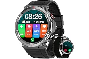 Blackview Reloj Inteligente Hombre - Llamadas Bluetooth, 1,39" Smartwatch con Pulsómetro/Oxímetro (SpO2)/Monitor de Sueño/Pod
