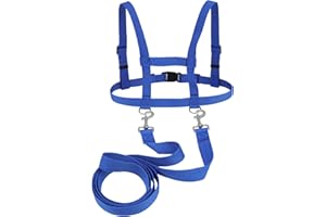 CHCAES Pferdeleine zum Spielen für Kinder Pferdegeschirr für Kinder Pferdeleine für Mädchen und Jungen Rollenspiel Skifahren Spielen Blau