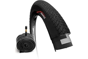 Fincci Bike 20 x 1.75 Tyre - Set Tyre 20" with 1x 20-Inch Schrader Inner Tube, Tire 47-406 for Kids, Teenagers and Adults - Pack for BMX, Tricycle, City, Road, MTB, Folding and Electric Bicycles
