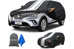 Cowtcver Housse de Voiture Extérieur pour 2013-2024 Renault Captur, Bâche Voiture Étanche Respirante Contre Pluie Soleil Poussière, Housse de Protection Voiture avec Zip et Doublure en Coton.