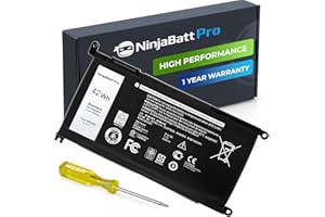 NinjaBatt Batteria per Dell WDX0R P69G Inspiron 13 15 5000 7000 5570 5567 7579 5578 5568 7569 5579 5565 7573 13 7378 5378 7368 5379 5368 7375 17 5767 Y3F7Y - [42Wh/11.4v]