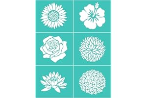 BAOFALI Flowers and Plants Silkscreen Stencil,Reusable Self-Adhesive Silk Screen Printing, for Decor/Printing on Wood/Fabric/Wall/Cup/Plate/Glass/Paper, Home Christmas Decorations Pattern (8.5x11inch)