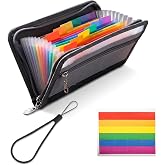 GalaSingForU A6 13 Pocket Zip File Folder | Grey, labels, PP material, document folder for invoices, coupons, school and offi