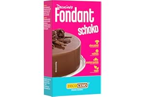 ‎DECOCINO DECOCINO Fondant Schoko – 250 g – ideal zum Verzieren von Kuchen, Torten, Cupcakes – Palmölfrei & vegan