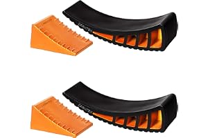 CARMTEK Nivelleringssats för husbilar och husvagnar, 2-pack, böjda utjämnare med klossar, för släp med dubbla axlar, snabbare nivåutjämning än med utjämningsblock, tillbehör för husbilar och släp