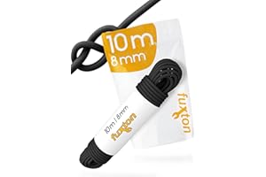 ‎FUXTON fuxton® Gummiseil (8mm x 10m), Expanderseil, Gummileine, Bungee Cord Marine, Spanngummi Meterware, schwarz