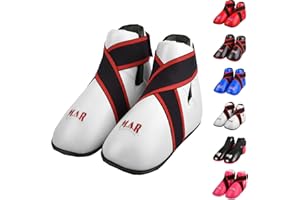 MAR INTERNATIONAL MAR | Martial Arts Foot Protector for Karate, Kickboxing, Muay Thai, K1, Taekwondo, Karate Kick Boots, Taekwondo Foot Protectors, Moulded Foam Padding and Elasticated Toe Loops (5 Colours Available)