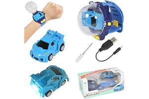 SJYIH 2022 New 30 Meters Remote Control Distance Glow Mini Remote Control Car Watch Toys, Tiktok Watch Car Toys, 2.4 GHz Racing Car Watch with USB Charging Cartoon RC Small Car