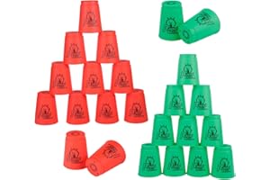 yeesport Sport Stacking Cups, 24pcs Sports Stacking Cups Speed Training Game for Challenge Competition Travel Party Gift for Kids and Adults (Red+Green)