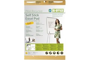 Bi-Office Earth - Bloc de Papel Reciclado para Pizarra Rotafolios, Papel Autoadhesivo, 30 Hojas por Bloc, 80g/m², 635 x 762 mm, Paquete de 2 Bloques