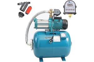 HOOGANA 50 Liter Hauswasserwerk 5-stufige Gartenpumpe MHI1300-6000l/h - 5,5bar + EDS Trockenlaufschutz