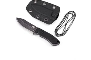 KHU Couteau de Cou Couteau à Lame Fixe EDC Couteau de Chasse Couteau de Survie Couteau de Camping Couteau bushcraft - Acier D2 G10 poignée, Outdoor Chasse Camping Accessoires - avec étui Kydex - 11A