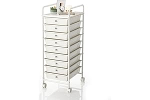 Shrivee Rolling Utility Cart mit 2 abschließbaren Rollen, Mehrzweck Mobile Rolling Drawer Cart