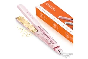 ‎FASZIN Faszin 2 in 1 Glätteisen Locken und Glätten, 20s Schnellaufheizung, Titanplatten Ionen Haarglätter für einen glatten Stil, 3D-Schwebepanel verhindert Haarziehen, mit LCD-Display, 130°C-230°C - Rosa