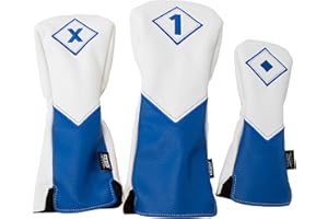 IZZO Golf Premium Headcovers - White/Blue
