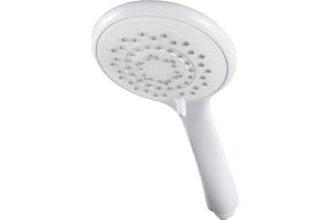Triton Showers Showerhead | Bathroom Accessory | Water | 5 Spray Patterns | High Pressure Shower Heads | 8000 Series | White Finish | Head Set | Shower Accessories