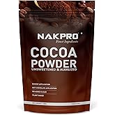 NAKPRO 100% Pure & Natural Unsweetened Plant Based Cocoa Powder, 200g | 22.5g Protein | Ideal for Cake, Baking, Hot Chocolate