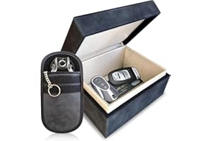 ELI73 Faraday Box for Car Keys & Faraday Pouch for Car Keys – Double-Layer Signal Blocking Keyless Car Key Signal Blocker Box and RFID Key Pouch