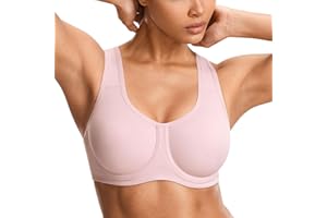 SYROKAN Sujetador Deportivo Mujer con Aros Alto Impacto Tallas Grandes con Tirantes Ajustables